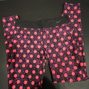 Nike Dri-Fit Pink Polka Dot Running Tights XL